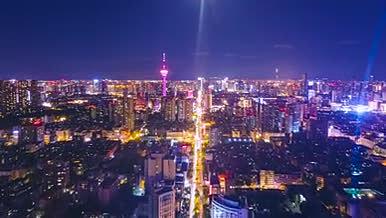 4K航拍延时成都成华区夜景视频的预览图